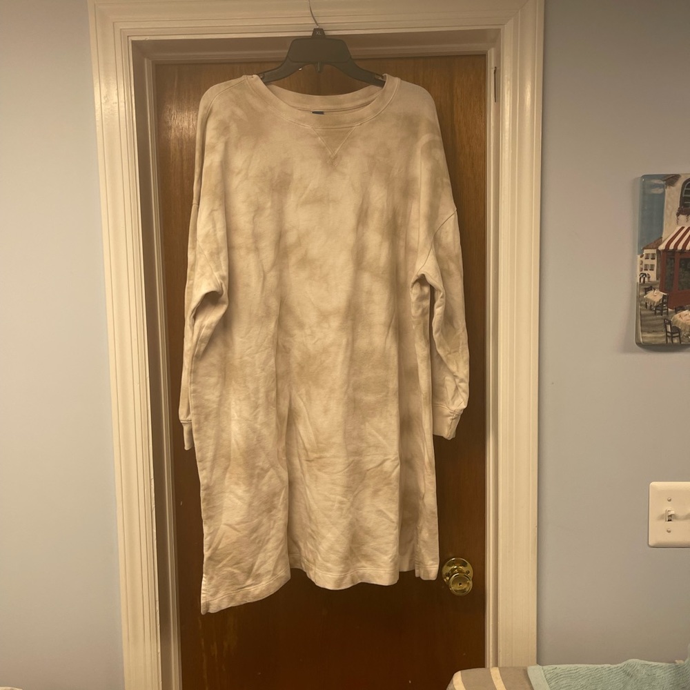 Old navy tan tie dye terry dress